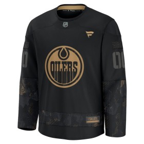 Män Ishockey Edmonton Oilers tröja med eget tryck Fanatics Military Appreciation Practice 2024-25 Svart